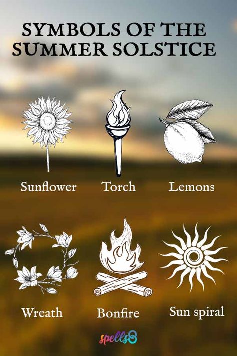 Summer Solstice Tattoo Ideas, Summer Solstice Symbols, Summer Solstice Traditions, Summer Solstice Tattoo, Litha Symbols, Lithia Summer Solstice, Summer Solstice Activities, Summer Solstice Quotes, Litha Ritual