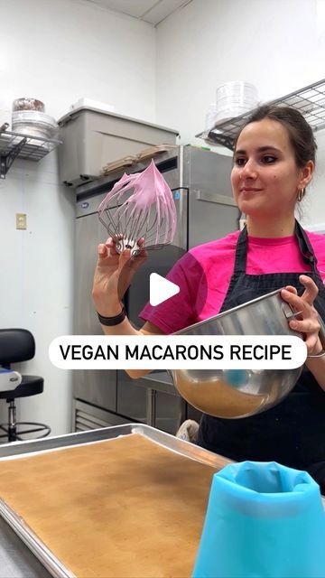 Baker Ela on Instagram: "🌱Vegan Macaron Shells🌱  * 75g aquafaba * Pinch of citric acid or cream of tartar  * 60g sugar * 110g almond flour * 110g powdered sugar  Method ✨ 1. Sift almond flour and powdered sugar together 2. Pour aquafaba to the mixing bowl and add your coloring  3. Start whipping on low speed and add citric acid  4. Whip for about 1 minute, until the aquafaba starts getting white and thick 5. Raise the speed to high, and start to add your sugar gradually  6. Continue to whip until the aquafaba achieves stiff peaks. In my KitchenAid mixer it takes 10 minutes. It might take more or less time depending on your mixer and on the aquafaba. 7. Stop whipping when the peaks are standing straight up 8. Using a spatula, start folding your dry ingredients into your Aquafaba merengue Vegan Macarons, Standing Straight, Mixer Recipes, Kitchenaid Mixer, Macaron Recipe, Diy Paper Crafts Decoration, Supper Club, Cream Of Tartar, Vegan Cake