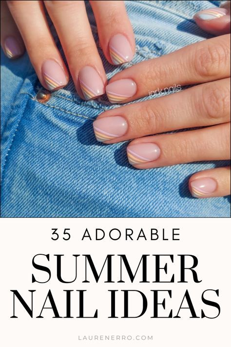 This post is all about short summer nail ideas that are super adorable. Short nails are in for 2024, and these cute designs are a fun and cheery way to welcome the warmer weather! Spring Nail Ideas | Summer Nail Ideas | Summer Nail Colors | Summer Nail Inspiration Nail Designs Small Nails Simple, Gel Nail Paint Ideas For Short Nails, Best Short Nail Colors, Subtle Manicure Ideas, Simple But Beautiful Nails, Fashion Nails 2024, Simple Gel Nails Spring, Summer Nails Very Short, Short Nail Summer 2024