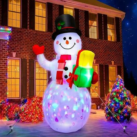 Snowman Outdoor Decorations, Christmas Blow Up, Inflatable Christmas Decorations Outdoor, Santa Claus Decorations, Hiasan Bilik Tidur, Inflatable Decorations, Christmas Yard Decorations, Led Color Changing Lights, Christmas Inflatables