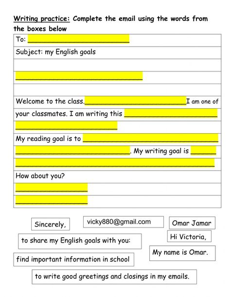 Email writing online worksheet for 7. You can do the exercises online or download the worksheet as pdf. Writing An Email Worksheet, How To Write An Email, Writing An Email, Writing Email, Essay Writing Examples, Writing Examples, English Notes, Mail Writing, Better Writing