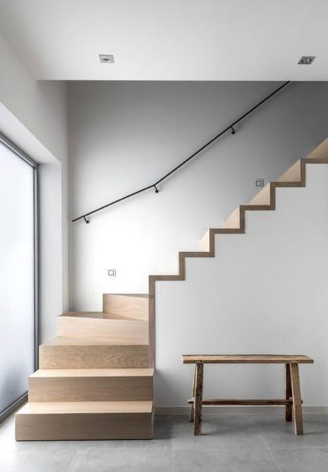 minimal stairs Built In Staircase, Stairs Dog House, Minimal Staircase, Minimal Stairs, Stairs Playroom, Under Stairs Playroom, Under Stairs Dog House, Winder Stairs, Escalier Design