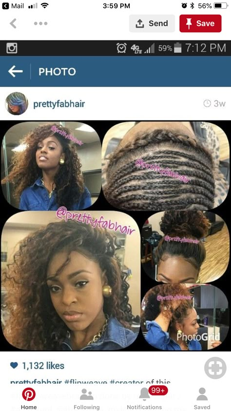 Sew In Braid Pattern, Sew In Braids, Weave Braid, Curly Weave, Sew In Hairstyles, Braid Patterns, Birthday Hair, Sew Ins, Pelo Afro