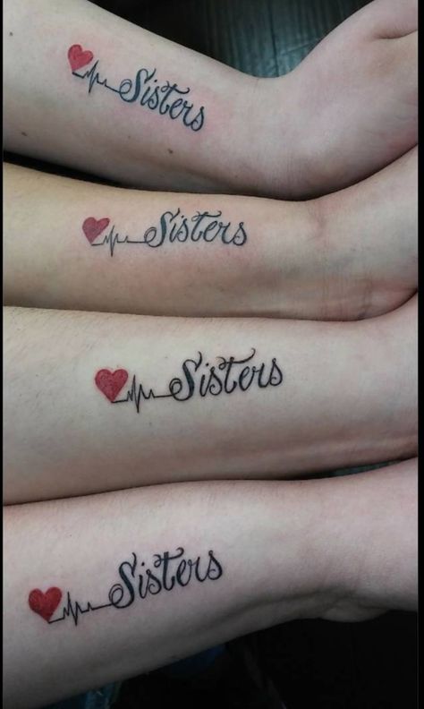 Sister Tattoos3, Best Friend Tattoo Quotes, Sister Heart Tattoos, Three Sister Tattoos, Matching Sister Tattoos For 2, Siblings Tattoo For 3, Sister Tattoo Infinity, Sister Symbols, Matching Friendship Tattoos