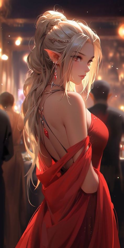 Blonde Fantasy Art, Blonde Elf Woman, Anime Elf Female, Female Elf Art, Elf Female Art, Blonde Illustration, Elves Female Beautiful, Blonde Elf, Weiblicher Elf