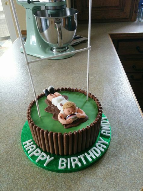 Tom Cake, Rugby Cake, Rugby Party, Rugby Birthday, 9th Birthday Cake, Bday Party Kids, 18th Cake, 80 Birthday Cake, Dad Birthday Cakes