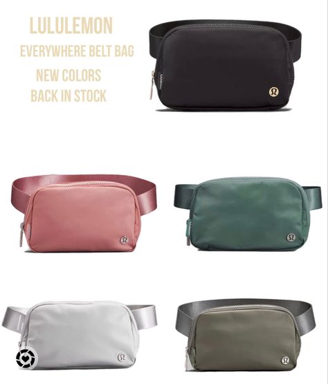 Lululemon everywhere belts bag are BACK and with new colors released! Check them out in my link! #accessories #fit #bestseller #restockalert #backinstock #run Everywhere Belt Bag, Outfit Details, Belt Bag, Best Sellers, New Color, Belts, Color