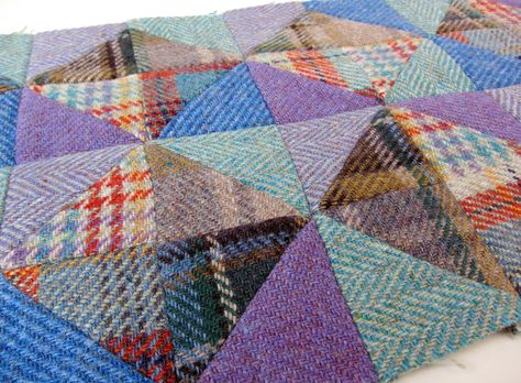 Tweed patchwork | Blogged all about it: veryberryhandmade.co… | Flickr Recycled Sweaters, Very Berry, Wool Quilts, Wool Projects, Wool Crafts, Wool Applique, Fabric Projects, Quilting Crafts, Union Jack