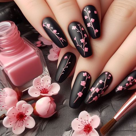 Sinister Tattoos, Cherry Blossom Nails, Tattoo Henna, Rose Nail Art, Romantic Nails, Cute Spring Nails, Daisy Nails, Pink Nail Art, Floral Nail Art