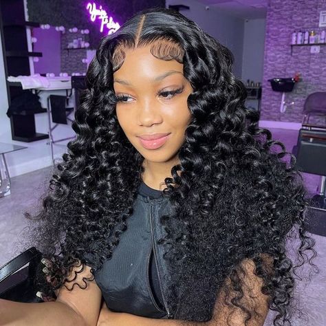 Curly Lace Frontal, Wand Hairstyles, Curly Lace Wig, Curling Hair With Wand, Lace Frontal Wigs, Deep Wave Hairstyles, Curly Human Hair Wig, Lace Hair, Wand Curls