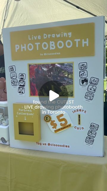 What’s Her Budget | Toronto content creator on Instagram: "the cutest photobooth in toronto 🥺   ✍️ you have till 4pm today to visit @cloooodles for the cutest LIVE drawing photobooth for only $5! Thank you so much I love how you included me and my photographer camera 🥰  📍 Michael Power Park @localmrkt & @villageofisling is hosting many vendors + free kids face painting till 4pm today only!   👚top: @garageclothing  👖 pants: @uniqlocanada   — #toronto #todotoronto #photobooth #livedrawing #cute #dateideas #cheapdateideas #funactivities #familyfun #torontotourism #thingstodo #solodate #korean #drawing #portraits #doodles #contentcreator" Photobooth Drawing, Photobooth Design, Kids Face Painting, Korean Drawing, Community Farm, Cheap Date Ideas, Wedding Photobooth, Live Drawing, Drawing Portraits