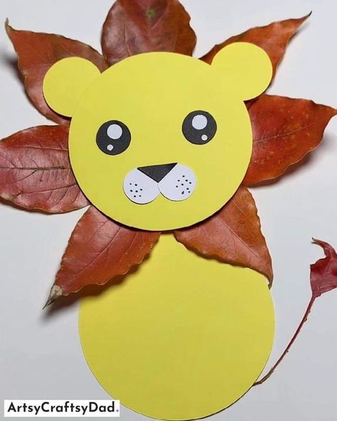 Education Frontliner Leaves Tutorial, Lion Craft, Autumn Leaves Craft, Paper Craft Ideas, Leaf Crafts, Led Diy, Autumn Crafts, 3d Paper Crafts, Kids' Crafts