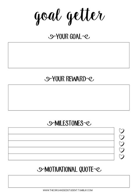 School printables Goal Getter, School Printables, Student Organization, School Organization, Journal Printables, Planner Organization, Study Planner, Student Life, College Life