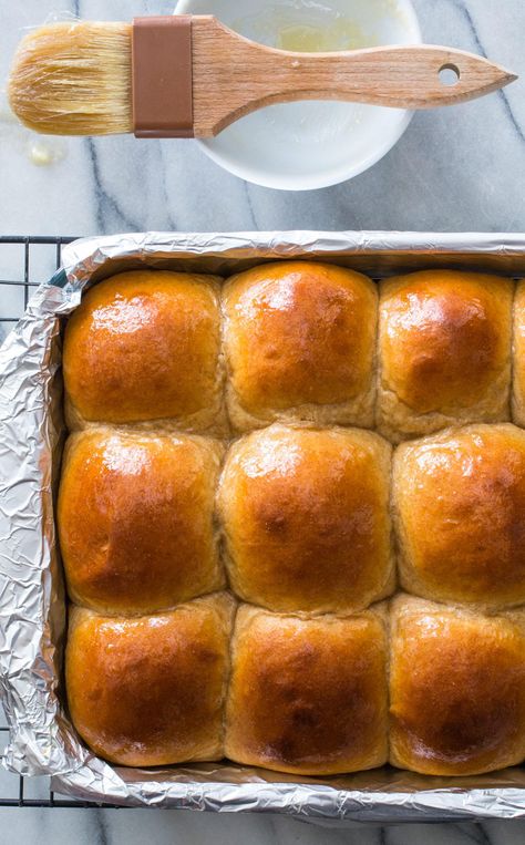 Honey-Wheat Dinner Rolls. Honey Wheat Rolls, Wheat Rolls, Whole Wheat Rolls, Donut Toppings, Fluffy Dinner Rolls, Too Much To Ask, Cookie Toppings, Honey Wheat, Country Magazine