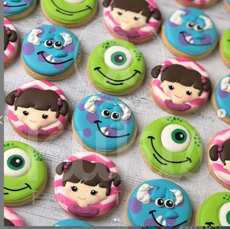 Monsters Inc Sugar Cookies, Monsters Inc Cookies Decorated, Monsters Inc Cookies, Monsters Inc Cupcakes, Monsters Inc Baby Shower, Monsters Inc Baby, Monsters Inc Boo, Monster Inc Birthday, Wedding Anniversary Cakes