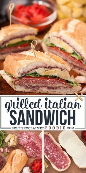 Marinated Veggies, Italian Sandwich Recipes, Best Sandwich Recipes, Monte Cristo Sandwich, Italian Sandwich, Cold Sandwiches, Gourmet Sandwiches, Dinner Sandwiches, Hot Sandwich