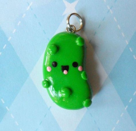 Clay Pickle, Palmer Clay, Fimo Kawaii, Pink Jellyfish, Polymer Clay Kawaii, Food Charms, Polymer Clay Animals, Kawaii Jewelry, Cute Polymer Clay