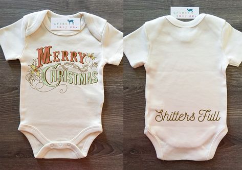 Merry Christmas Shitters Full Organic Baby Onesie® Full Bodysuit Outfit, Newborn Christmas Outfit, Shitters Full, Urban Baby, Bodysuit Outfit, Neutral Christmas, Newborn Christmas, Baby Christmas Outfit, Baby Co