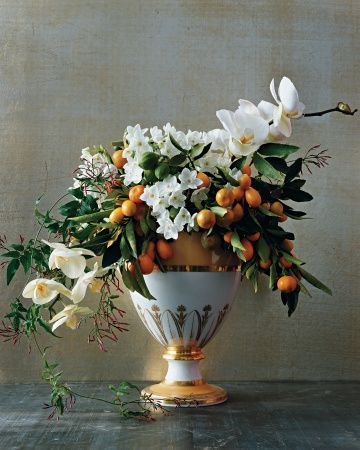 Arrangement with Sweet Frangrances Fruit In Wedding Bouquet, Passion Flower Arrangement, Winter Flower Arrangements, White Flower Arrangements, Flowers In A Vase, Phalaenopsis Orchid, Floral Ideas, Living Things, Fresh Cut Flowers