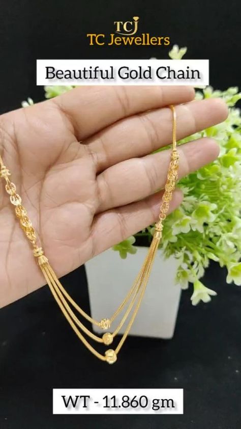 Double Chain Designs Gold Women, Gold Neck Chains For Women Design Latest, Gold Chain Earrings Designs, Modern Gold Chain Designs For Women, Modern Gold Jewelry Sets Simple, Gold Chain Design Indian, Daily Wear Gold Chains For Women Indian, Chain Set Design In Gold, Step Chains Designs