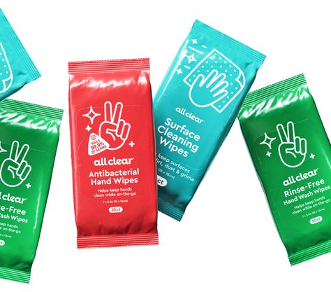 All Clear ✌️ wipes on Behance Antiseptic Wipes, Hand Wipes, Branding Packaging, Clean Hands, Graphic Design Branding, Positive Attitude, Brand Packaging, Design Branding, Packaging Design