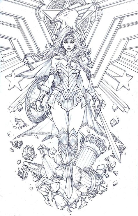 Wonder Woman Coloring Pages, Paolo Pantalena, Woman Coloring Pages, Wonder Woman Tattoo, Wonder Woman Drawing, Wonder Woman Art, Adult Coloring Designs, Wonder Women, Printable Adult Coloring Pages