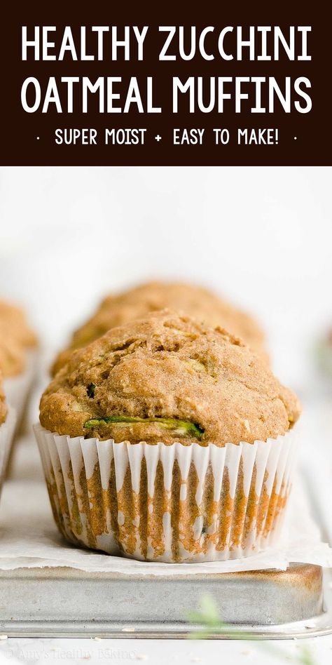 Best Zucchini Muffins, Zucchini Oatmeal Muffins, Healthy Zucchini Muffins, Gluten Free Zucchini Muffins, Zucchini Breakfast, Zucchini Muffins Healthy, Oatmeal Muffins Healthy, Zucchini Oatmeal, Greek Yogurt Muffins