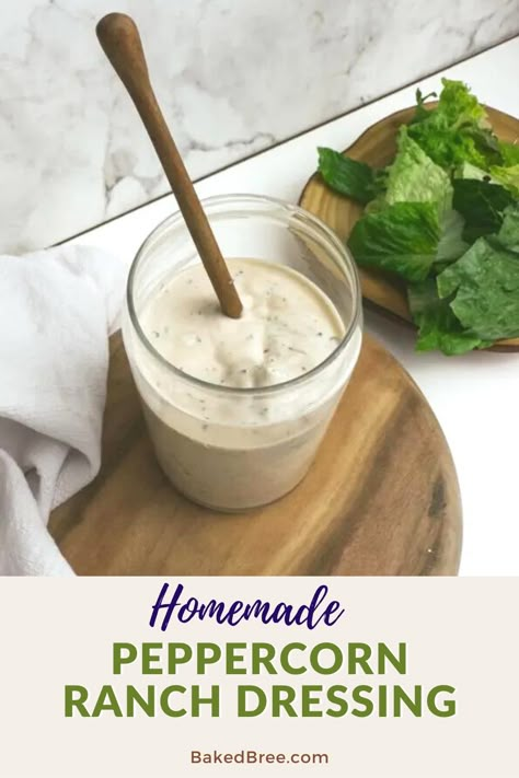 Restaurant Ranch Dressing Recipe, Peppercorn Ranch Dressing, Peppercorn Ranch, Steph Gigliotti, Ranch Dressing Recipe Homemade, Buttermilk Ranch Dressing, Ranch Dressing Recipe, Ranch Recipe, Salad Dressing Recipes Homemade