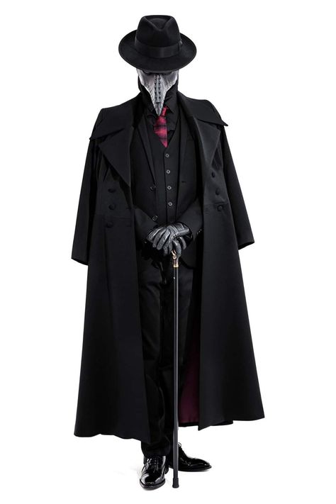 Plague Doctor Hat, Plague Doctor Costume, Black Cloak, Plague Doctor, Fashion Suits For Men, Drawing Clothes, Pose Reference Photo, Fantasy Clothing, Fantasy Fashion