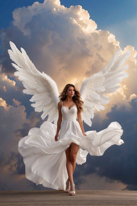 Beautiful Angels Pictures Angles, Angel Photoshoot Ideas, Angels Dancing, Angel Wings Photography, Angel Cosplay, Angel Look, Angel Flying, Angel Halloween Costumes, Angelcore Aesthetic