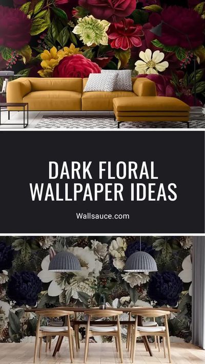 Moody, powerful and fantastic wall statements, dark floral wallpaper is bigger than ever. As well as bringing nature indoors, they are utterly timeless and classic. As well as beautiful bold print wallpapers, dark florals are quietly versatile. Perfect in a boudoir master bedroom, lounge, bathroom or even for a wedding selfie wall, moody floral wallpapers add a touch of colour and sumptuous pattern to any space. Head to Wallsauce.com to discover more dark floral interior ideas! Lounge Bathroom, Maroon Walls, Dark Floral Wallpaper, Marble Effect Wallpaper, Wedding Selfie, Floral Wallpaper Bedroom, Moody Wallpaper, Wallpapers Dark, Selfie Wall