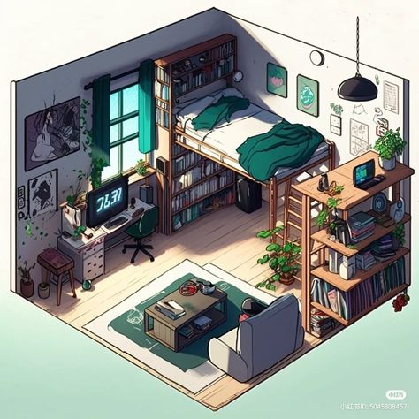 Fantasy Rooms, Isometric Art, Sims House Design, Fantasy House, Dream Room Inspiration, Free Products, Sims House, Painting Wallpaper, Environment Concept Art