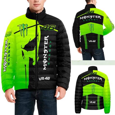 Skull Collar, Skull Jacket, Green Skull, Monster Energy, Padded Jacket, Stay Warm, Energy, Collar, Green