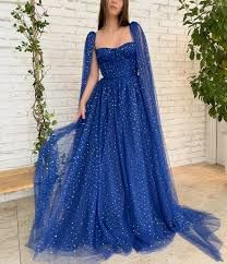 Prom Dresses Shiny, Tulle Prom Dress Long, One Shoulder Dress Long, Off Shoulder Evening Dress, Long Cape, Formal Occasion Dress, Stylish Wedding Dresses, Long Blue Dress, Blue Dress Formal