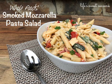 Smoked Mozzarella Pasta, Smoked Mozzarella Pasta Salad, Smoked Pasta, Mozzarella Pasta Salad, Penne Pasta Salads, Living In Las Vegas, Chicken Basil Pasta, Lemon Basil Chicken, Smoked Mozzarella