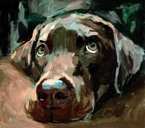 Labrador Oil Painting, Dog Art Watercolor, Labrador Painting Acrylic, Brown Lab Painting, Chocolate Lab Painting Easy, Acrylic Dog Portraits, Labrador Art Dog Paintings, Dog Drawing Labrador, Chocolate Lab Painting