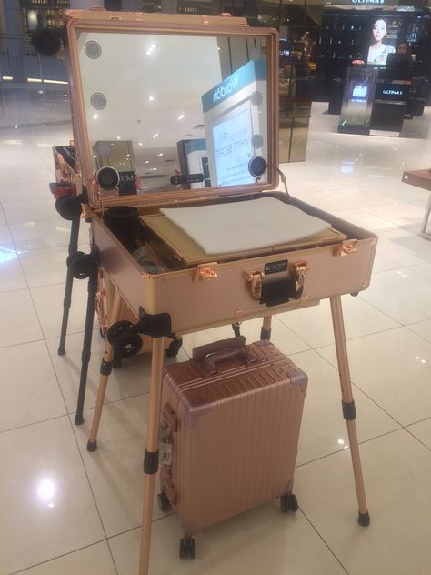 Rose gold suitcase Rose Gold Suitcase, My Ride, Standing Desk, Rose Gold, Desk, Gold, Closet, Furniture, Quick Saves