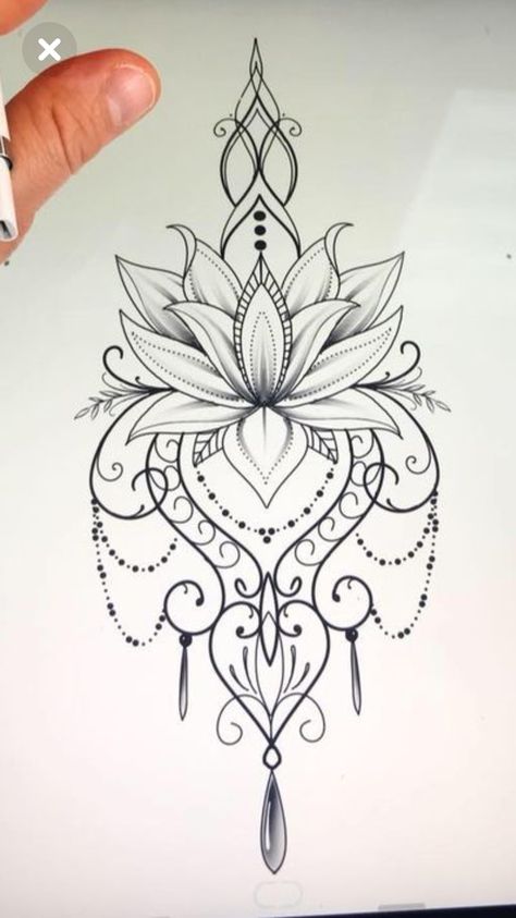 Traditional Mandala Tattoo, Tato Mandala, Lotusblume Tattoo, Tattoo Lotus, Tattoo Diy, Sanskrit Tattoo, Sparrow Tattoo, Model Tattoo, Tato Henna