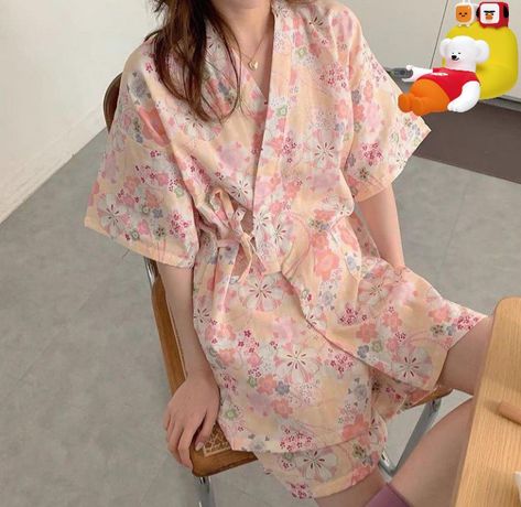 Women Nightwear Dresses, Summer Pajamas Women, Pajamas Aesthetic, Home Dress Women, Neat Casual Outfits, Kimono Floral, Girls Nightwear, Pajama Fashion, Cute Sleepwear