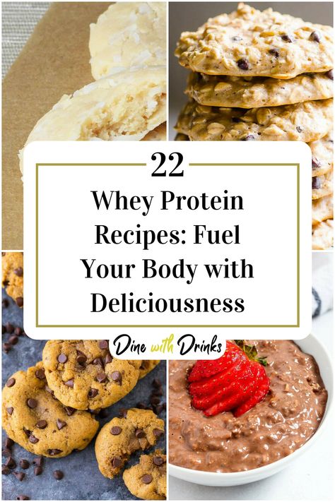 Collage of 4 whey protein recipes. Whey Protein Recipes Baking, Recipes With Whey, Whey Protein Isolate Recipes, Whey Protien, Whey Recipes, Optimum Nutrition Whey, Best Whey Protein Powder, Healthy Food Recipies, Coconut Cream Recipes