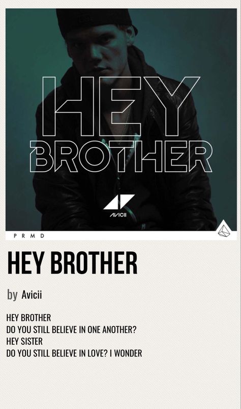 minimal poster of hey brother by avicii Avicii Hey Brother, Avicii Album, Wallpapers Music, Music Suggestions, Tim Bergling, Song Posters, Hey Brother, Music Corner, Music Challenge