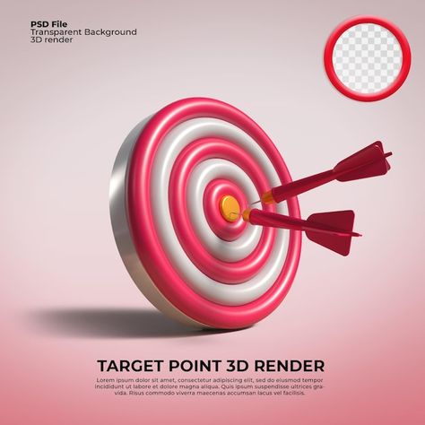 Arrow Target, Arrow Poster, Arrow Board, Bullseye Target, Shooting Targets, 3d Render, Archery, Vector Photo, Graphic Resources