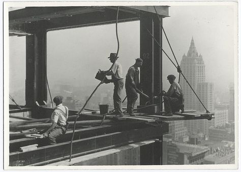 vintage empire state building construction photos by lewis wickes hine 1931 (5) Lewis Hine, Empire Design, North Tower, Steel Worker, Tom Of Finland, The Empire State Building, Ellis Island, Chrysler Building, Construction Worker