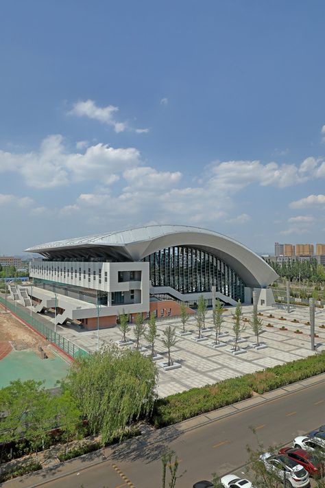 Gallery of Volleyball Arena of 2nd National Youth Games of China / China Architecture Design & Research Group - 8 Gymnasium Architecture Design, Sports Stadium Design, Sport Complex Design, Sport Complex Architecture, Sports Complex Architecture, Sports Complex Design Concept, Sports Center Architecture, Sport Center Design, Sports Complex Design