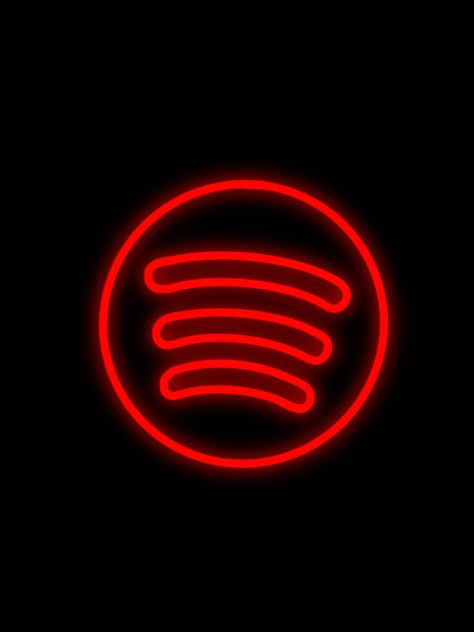 Black And Red Spotify Icon, App Covers Black And Red, Neon Red App Icons Photos, Neon Red Aesthetic Icons For Apps, Red And Black Neon App Icons, Black And Red Iphone Icons, Aesthetic Dark Red Icon, Neon Sign Black Background, Red Icon Spotify