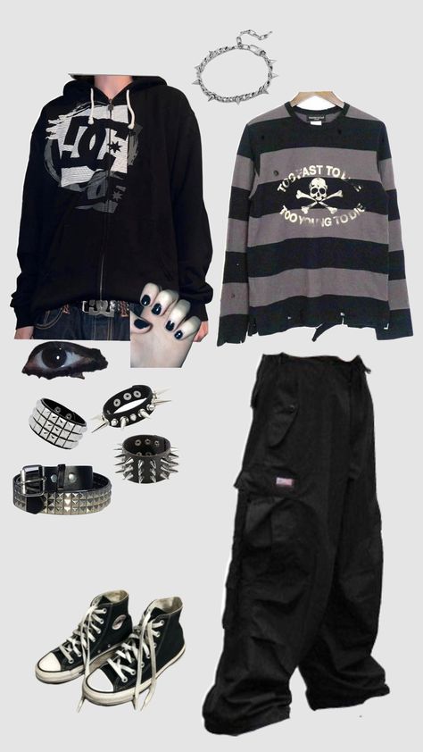 #postemo#emo#outfit#fit Preppy Emo Outfits, Y2k Emo Outfits Men, 2000 Emo Outfits, Emo Fit Ideas, Numetal Outfits, Winter Outfits Emo, 2000 Emo Fashion, Male Emo Outfits, Emo Clothes 2000s