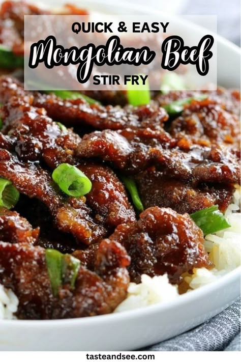 Quick and easy Mongolian beef stir fry is the ideal recipe for a busy weeknight meal. This recipe features tender beef cooked in a rich, flavorful sauce with hints of sweetness and spice. Ready in just 30 minutes, Mongolian beef is a delicious and convenient option that the whole family will love. Recipes Using Stir Fry Beef, Flame Broiler Beef Recipe, Mongolian Beef Stir Fry Recipes, Mongolian Sauce Recipe Stir Fry, Sticky Asian Beef, Beef Steak Stir Fry Recipes, Stirfry Beef Recipes Healthy, Fast Fry Beef Recipes, Magnolias Beef