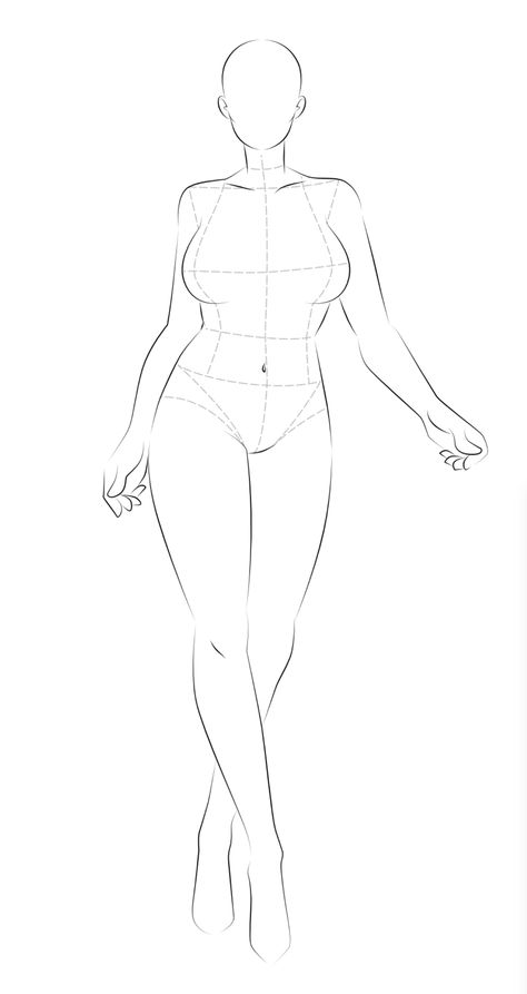 Anime Body Shapes Female, Body Drawing Sketches Female, Gesture Drawing Easy, Plus Size Fashion Drawing Template, Drawing Silhouette Woman, Curvy Sketches Drawing, Female Pose Sketch Reference, Blank Model For Fashion Design, Drawing Of Body Sketch