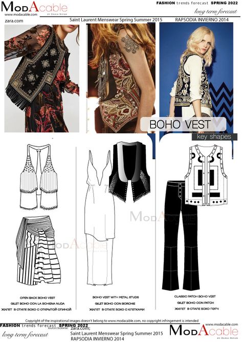 Fashion Trend Pattern, Spring Summer Fashion Trends, Fashion Trend Forecast, Boho Vest, Boho Trends, Color Trends Fashion, Fashion Forecasting, Swimwear Trends, Barbie Vintage