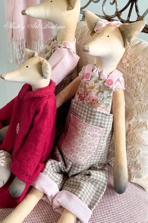 Crafting Whimsical Foxes for Autumn in the Craft Room - Shabby Art Boutique Sowing Fox Pattern, Doll Fox, Fox Sewing Pattern Stuffed Animals, Fox Soft Toy Pattern Sewing, Fabric Fox Doll, Creating Characters, Sewing Dolls, Perfectly Imperfect, Felt Toys